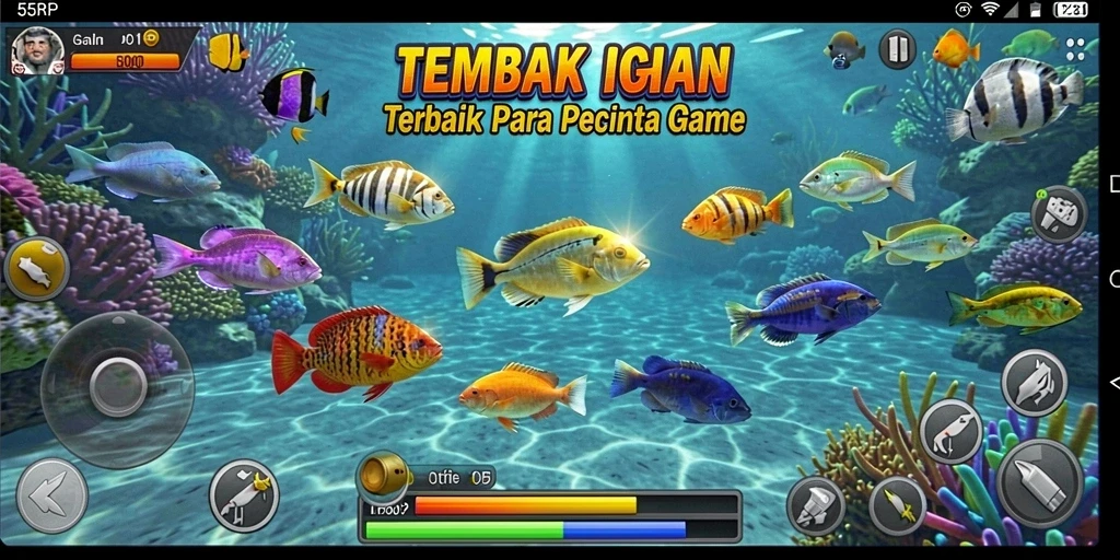 Tampilan gameplay Tembak Ikan yang memikat di 55RP.