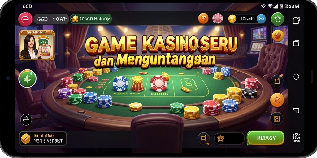 Tampilan menarik dari gameplay Kasino di 66D.