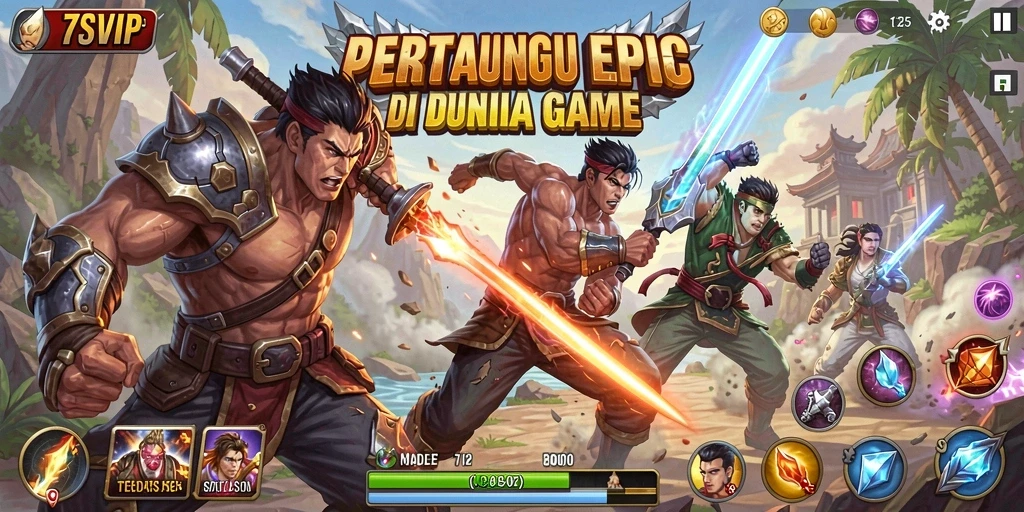 Tangkapan layar menunjukkan pertarungan seru di 7SVIP.