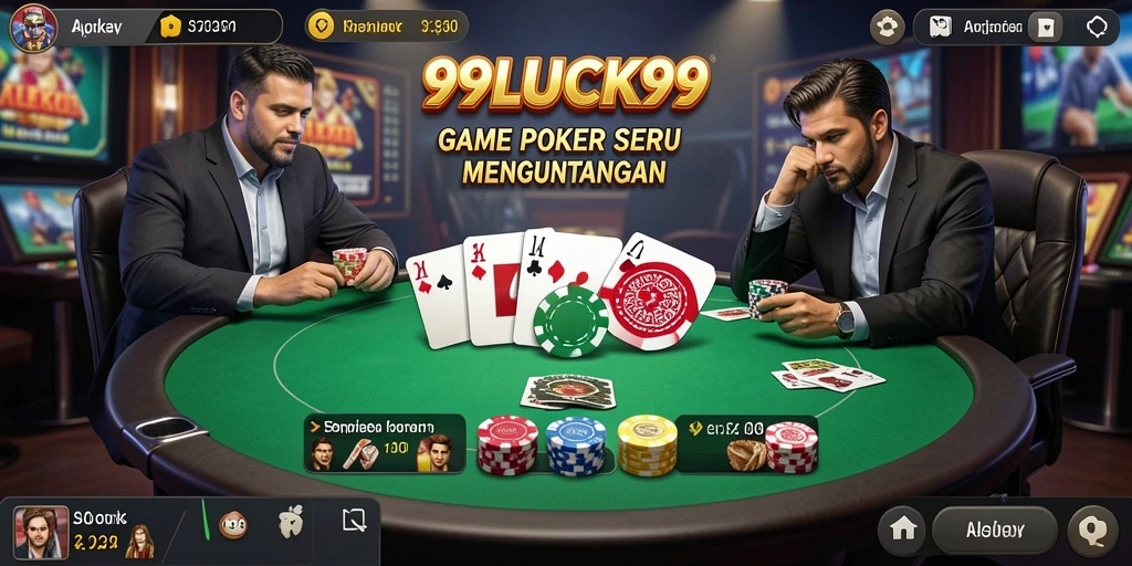 Tangkapan layar gameplay Poker yang seru dan menegangkan.