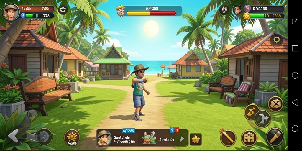 Tangkapan layar utama API288 menampilkan gameplay yang menyenangkan dan penuh warna.
