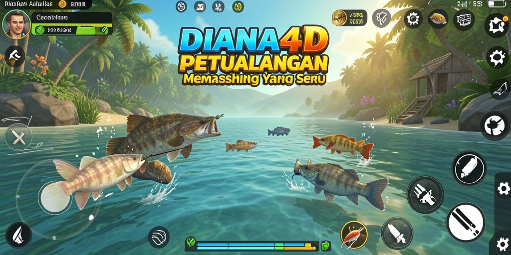 Tangkapan ikan yang mengesankan dalam gameplay DIANA4D.