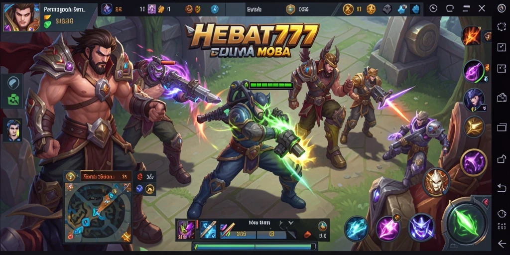 Screenshot HEBAT777 menampilkan pertarungan tim yang intens dan grafis memukau.