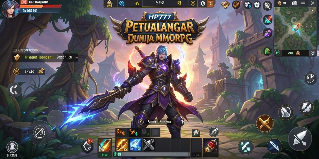 Tampilan aksi seru di dunia fantasi HP777.