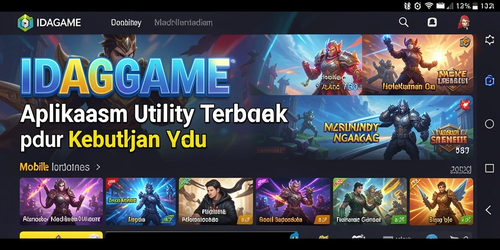 Tampilan antarmuka IDAGAME yang intuitif dan ramah pengguna.