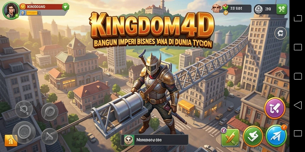 Tangkapan layar gameplay KINGDOM4D yang menggambarkan aktivitas bisnis yang seru.