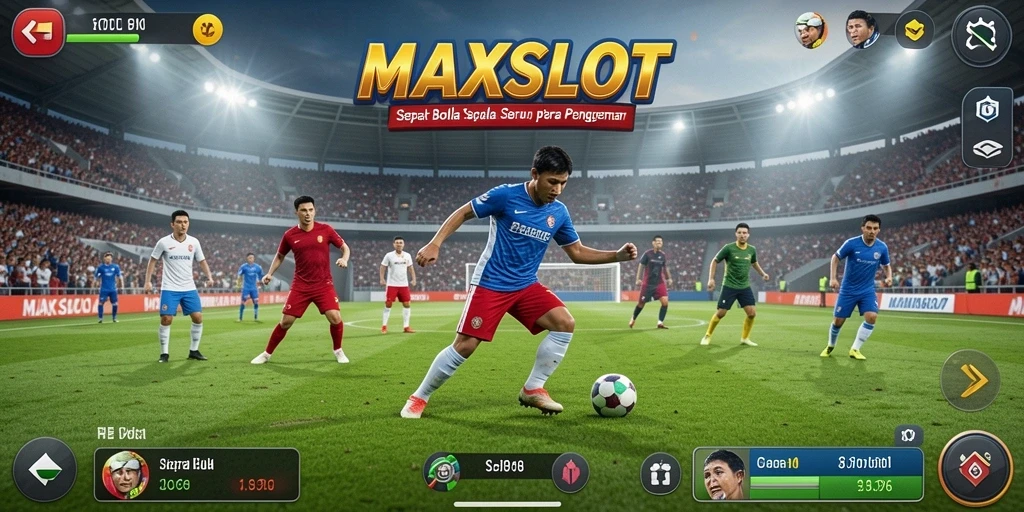 Gameplay aktif di MAXSLOT dengan tim sepak bola yang penuh semangat.
