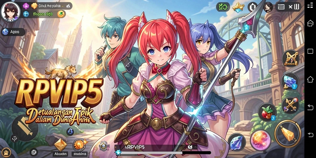 Tangkapan layar RPVIP5 menampilkan aksi seru dan karakter anime yang menawan.