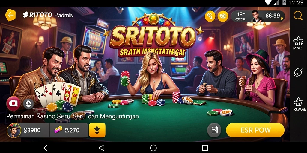 Tampilan gameplay SRITOTO dengan berbagai permainan Kasino yang seru.