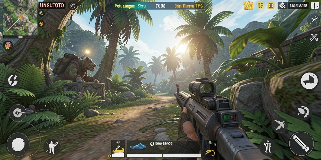 Screenshot menunjukkan aksi intens dalam gameplay UNGUTOTO.