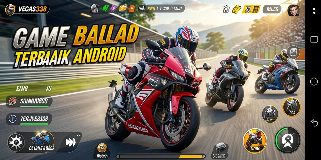 Tampilan atraktif gameplay balapan motor di VEGAS338.